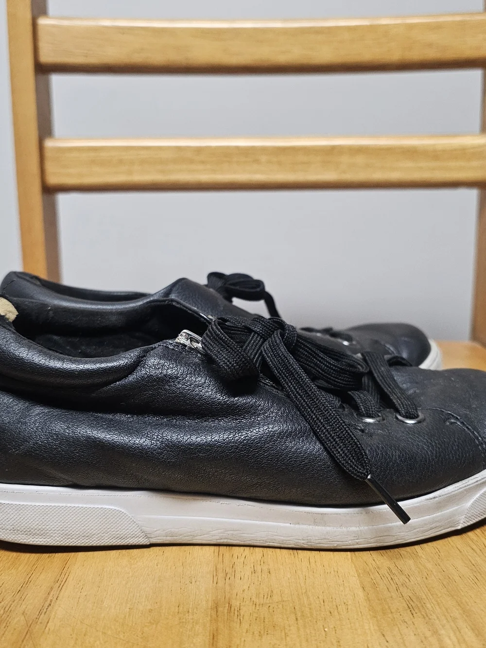 Women's Wide Fit Munro Jamie Zipper Lace-Up Slip On Sneakers Size 6.5WW Black